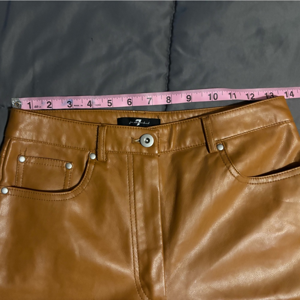 7 For All Mankind Vegan Leather Straight Leg Jeans - Picture 6 of 6